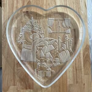 Mikasa Crystal Christmas Dream Heart Shaped Serving Tray Platter Germany…